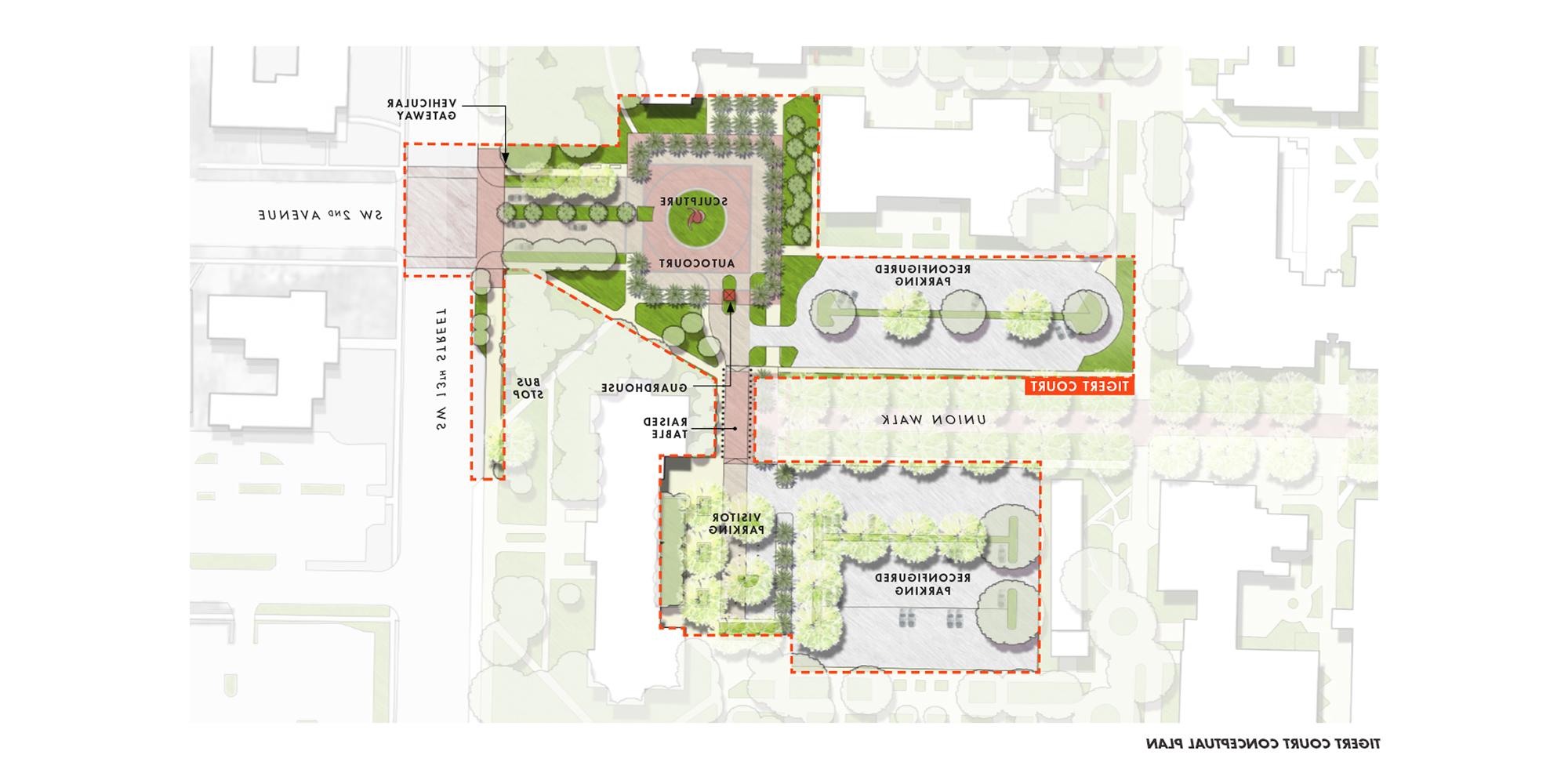 Tigert Court conceptual plan. 阿尔冈昆学院学生共同雨水管理概念. For full text, download project PDF below